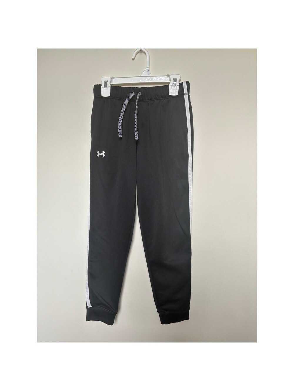 Under Armour Joggers YMD Black Athletic Pants Stripe